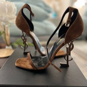 YSL Opyum chocolate brown heels size 8 (39). NEVER WORN!!!